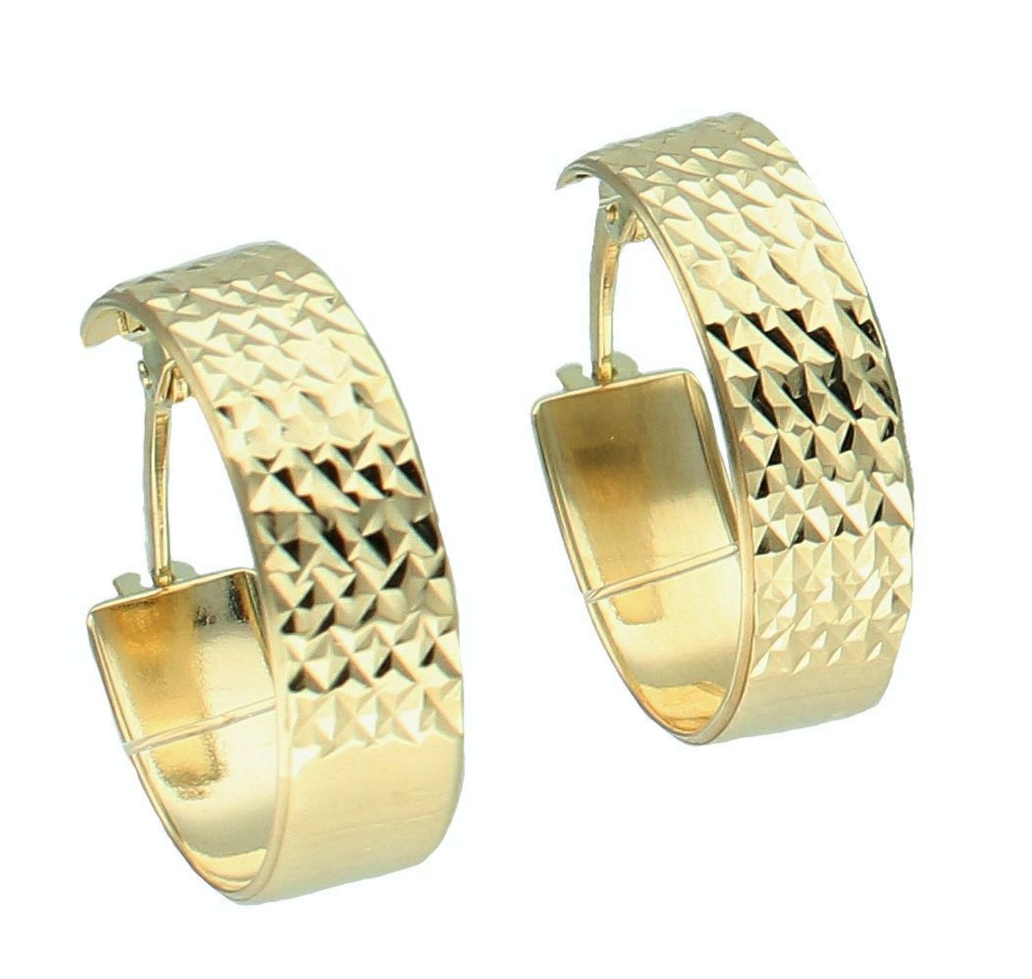 Złote kolczyki damskie 375 kółeczka grawerowane KL 11232 375.jpg